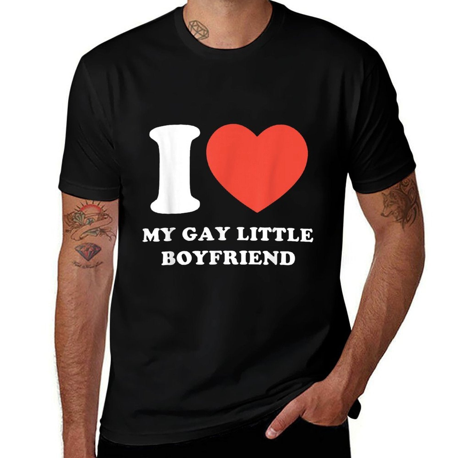 I Love My Gay Little Boyfriend Funny  Moisture-wicking T-Shirt