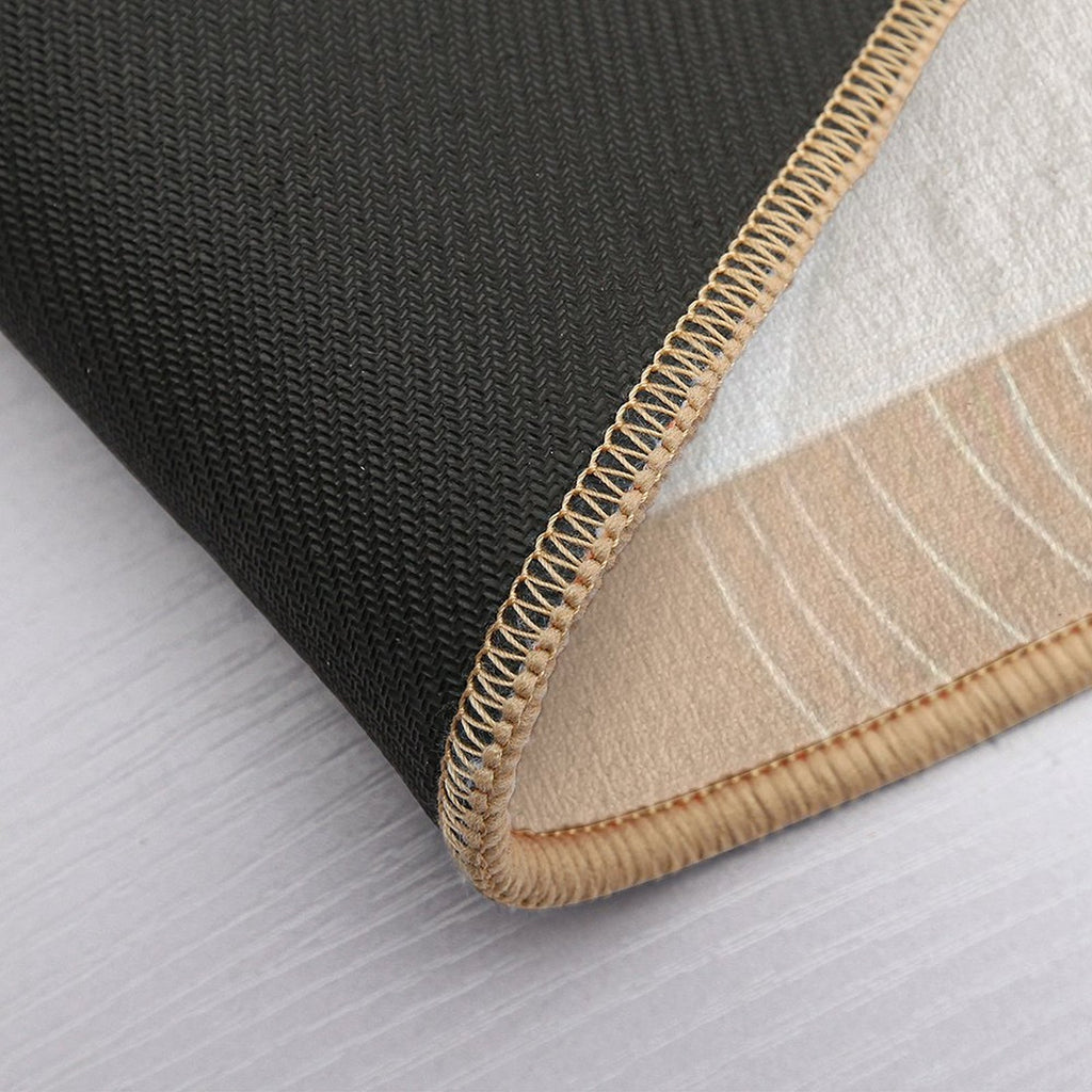 Warm Beige Sun Arch Balance #2 #minimal #abstract #art  Repositionable Bath Mat