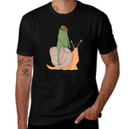 Snail Ridin Frog, Howdy Frog, Cowboy Frog Meme  Relaxed-fit T-Shirt
