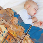 A Pop Art Travel Print of Palermo - Sicily - Italy Machine-washable Throw Blanket