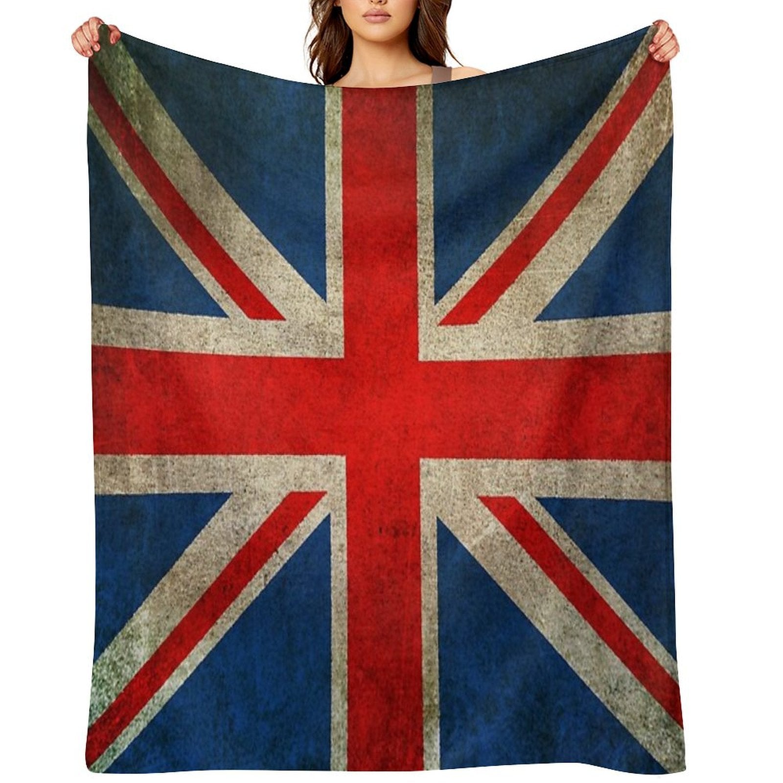 Old And Worn Distressed Vintage Union Jack Flag Compact Throw Blanket