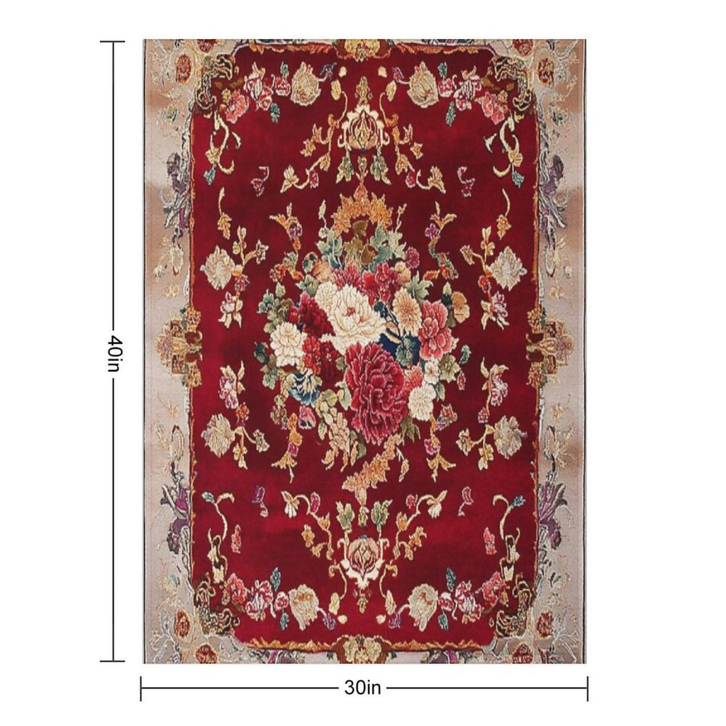 Ancient Emperor Chinese Floral Royal Carpet Multi-functional Throw Blanket