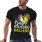 Busy Raising Ballers Heart Softball Baseball Mom  Lightweight T-Shirt