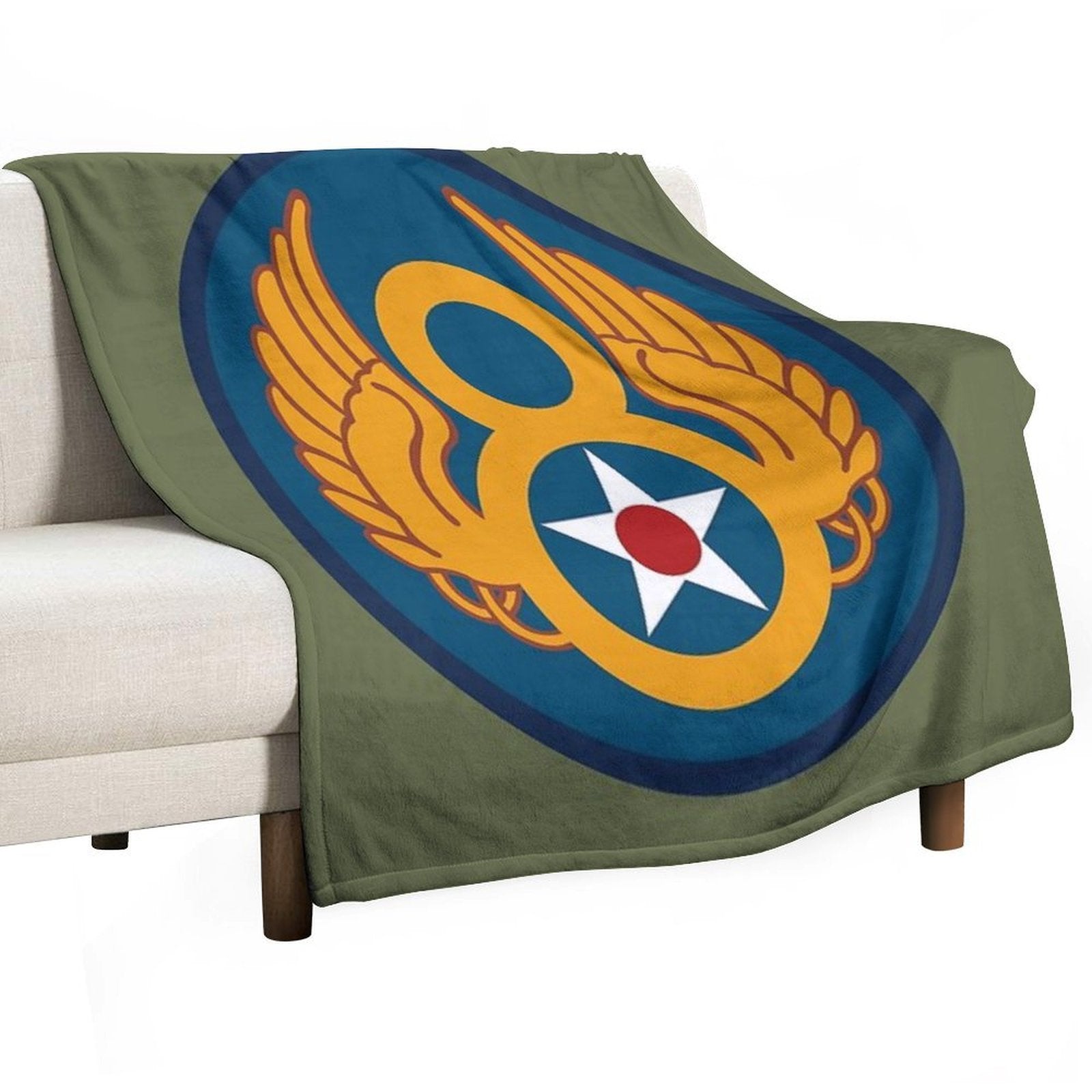 8th Airforce Emblem Eco-conscious Throw Blanket