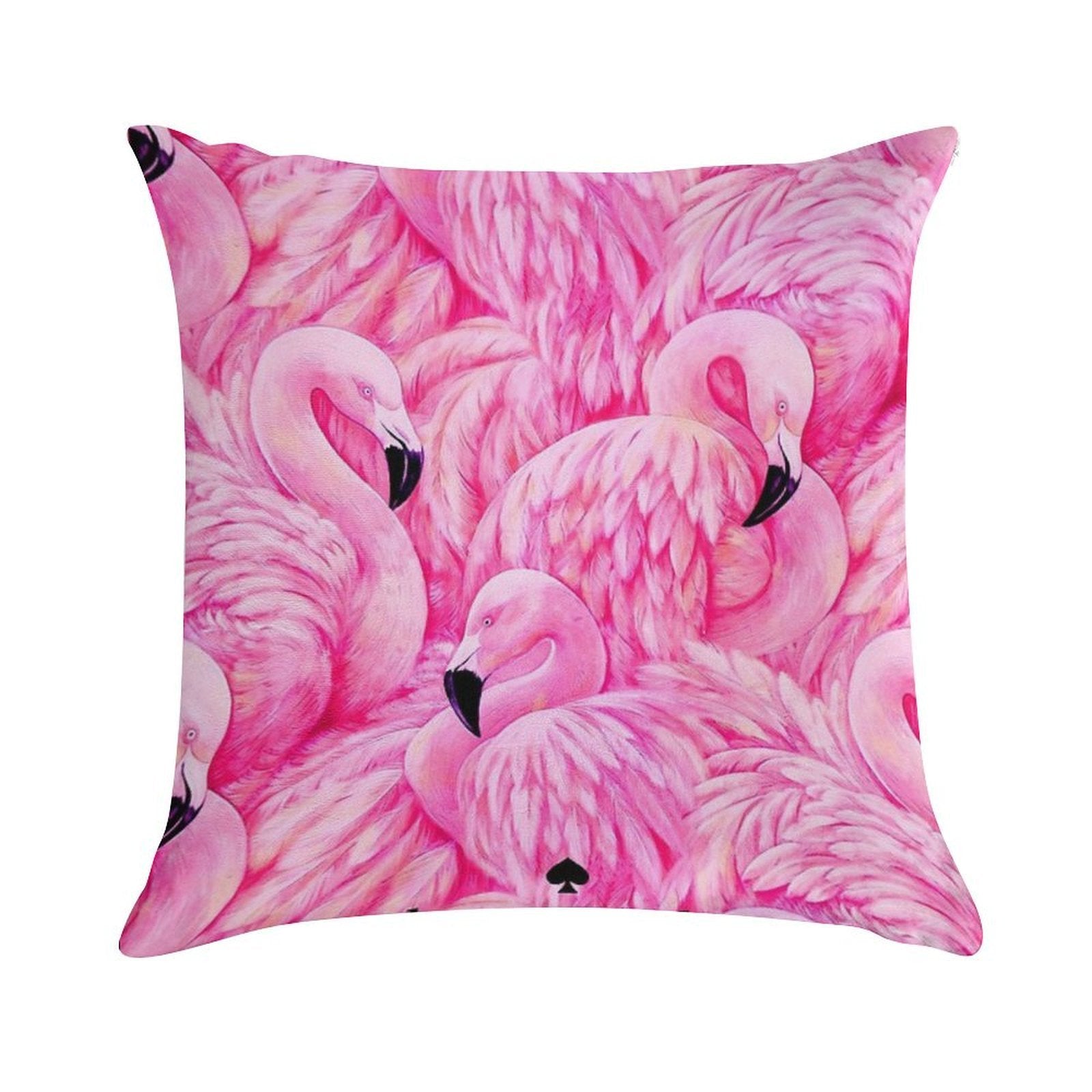 Beauty Pink Flamingo Art Soft Short Plush Fabric Throw Pillow