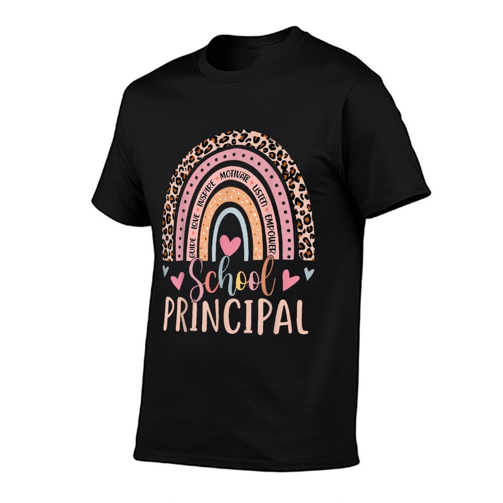 School Principal Rainbow Leopard Funny School Principal  Vintage-inspired T-Shirt