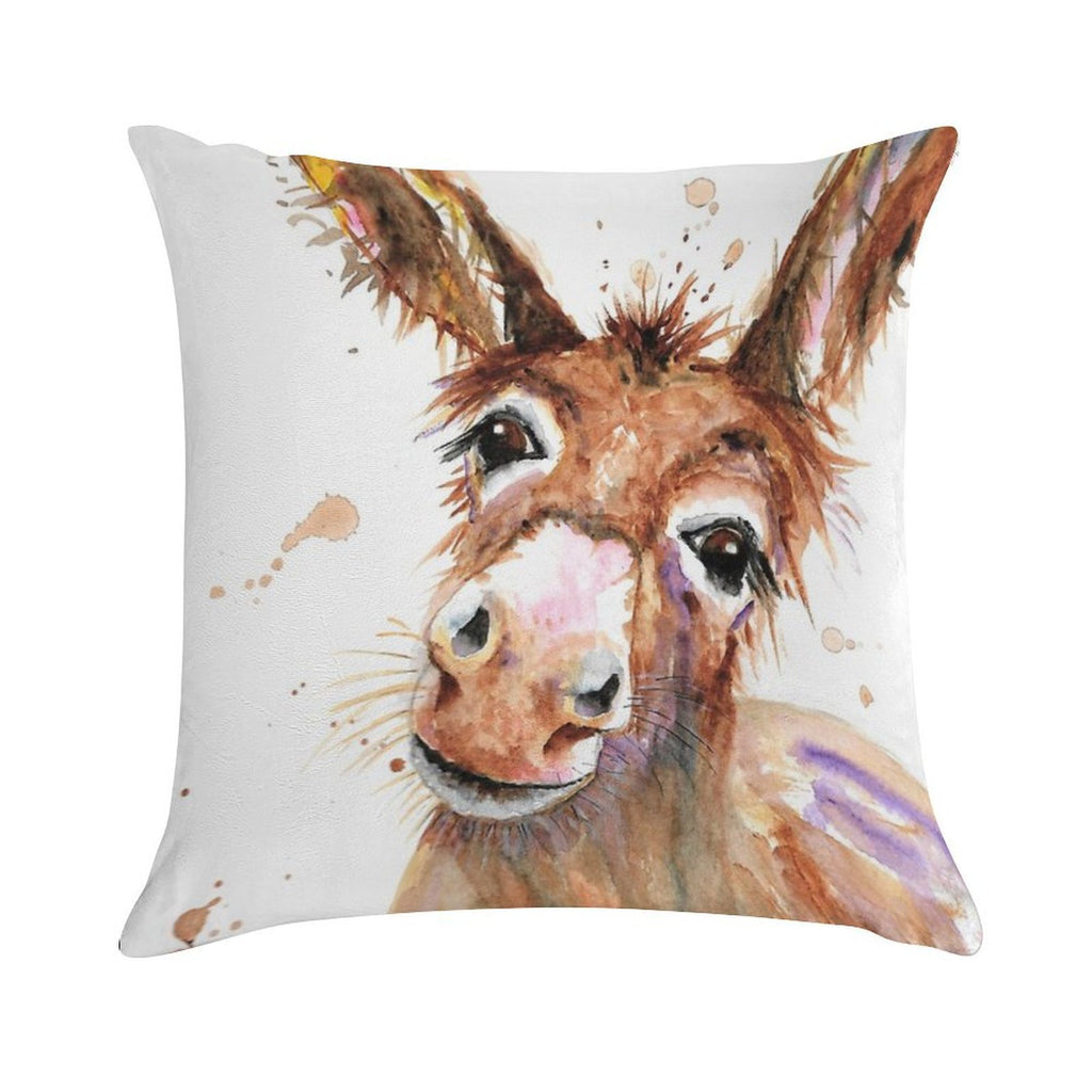 Cute Donkey Face Soft Washable Throw Pillow