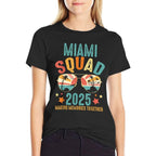 Miami Squad 2025 Funny Groovy Reunion Friends Trip Match  Rolled Sleeves T-Shirt