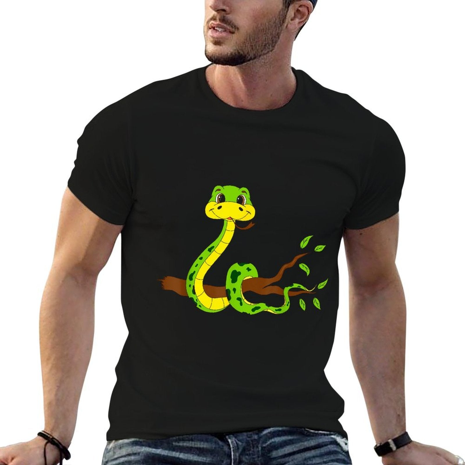 Wild Reptile Animal Kids Gift Snake  High-quality Stitching T-Shirt