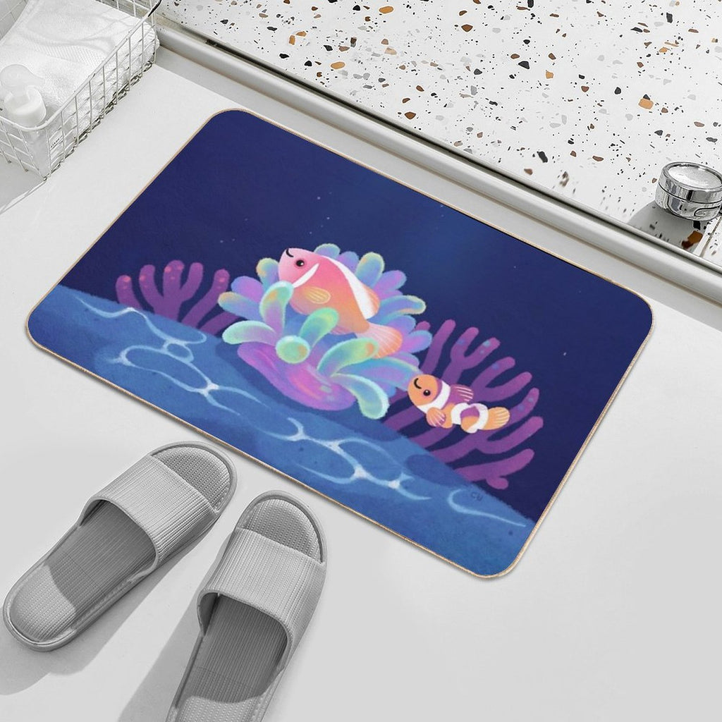 Pink Skunk Clownfish  Non-Slip Bath Mat