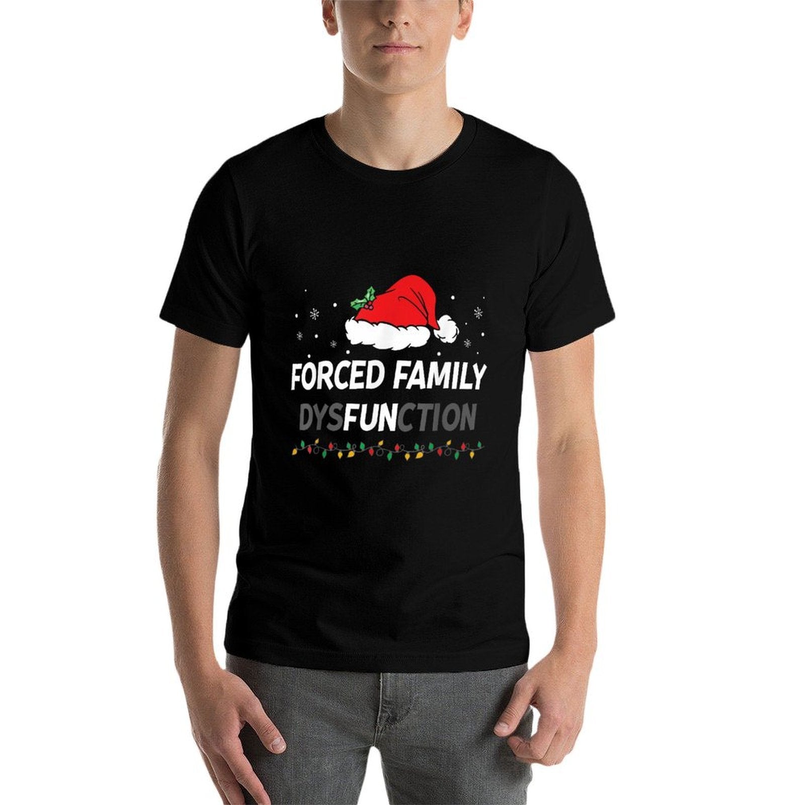 Forced Family Fun Dysfunction Christmas Santa Hat  Moisture-wicking T-Shirt