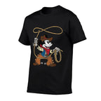 Disney Mickey Mouse Cowboy Costume Western Vintage Look Premium  Stretchy T-Shirt