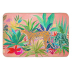 Leopard in Succulent Garden  Multi-Purpose Bath Mat