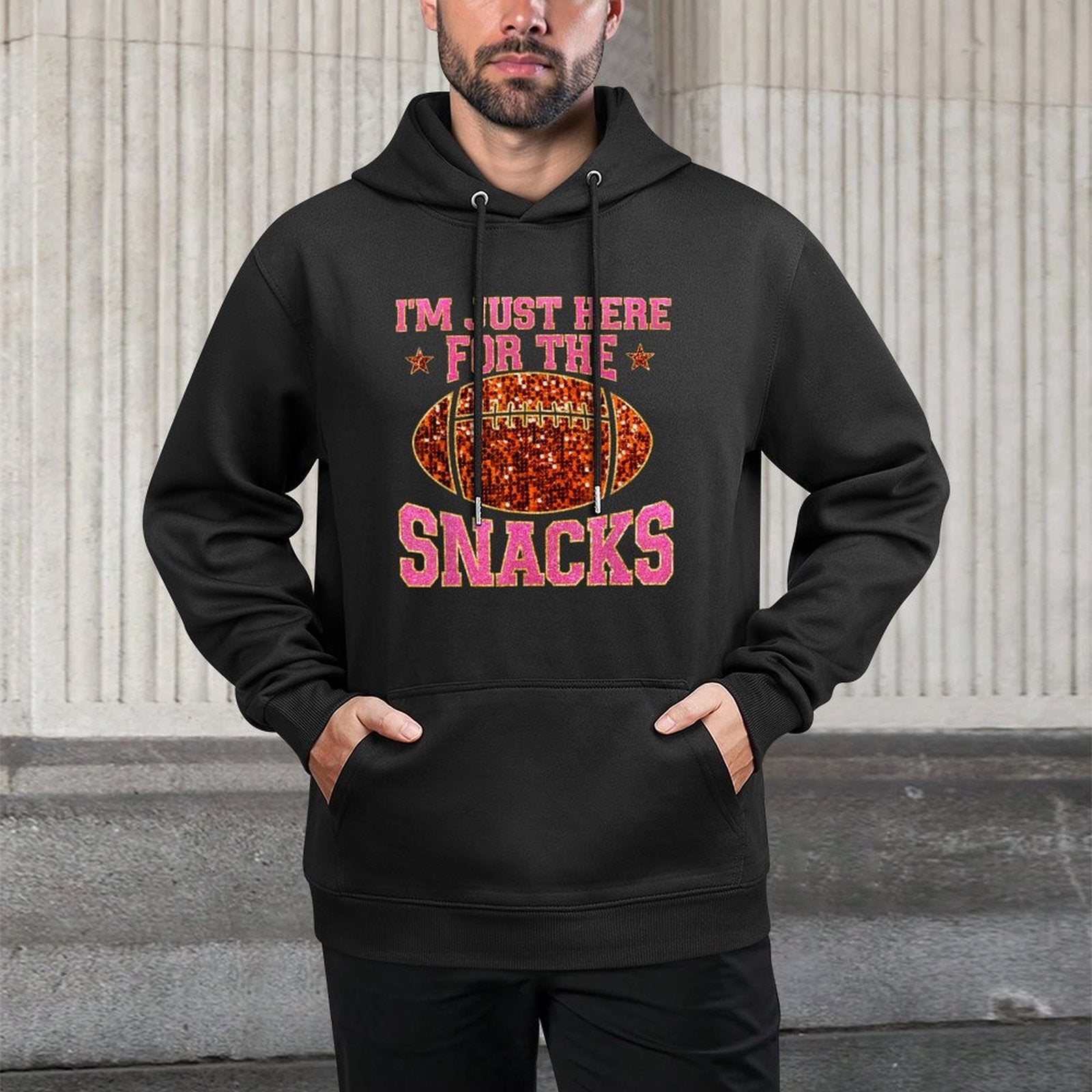 Im Just Here For The Snacks Football Game Day For Women Girl Pilling-Resistant Hoodie