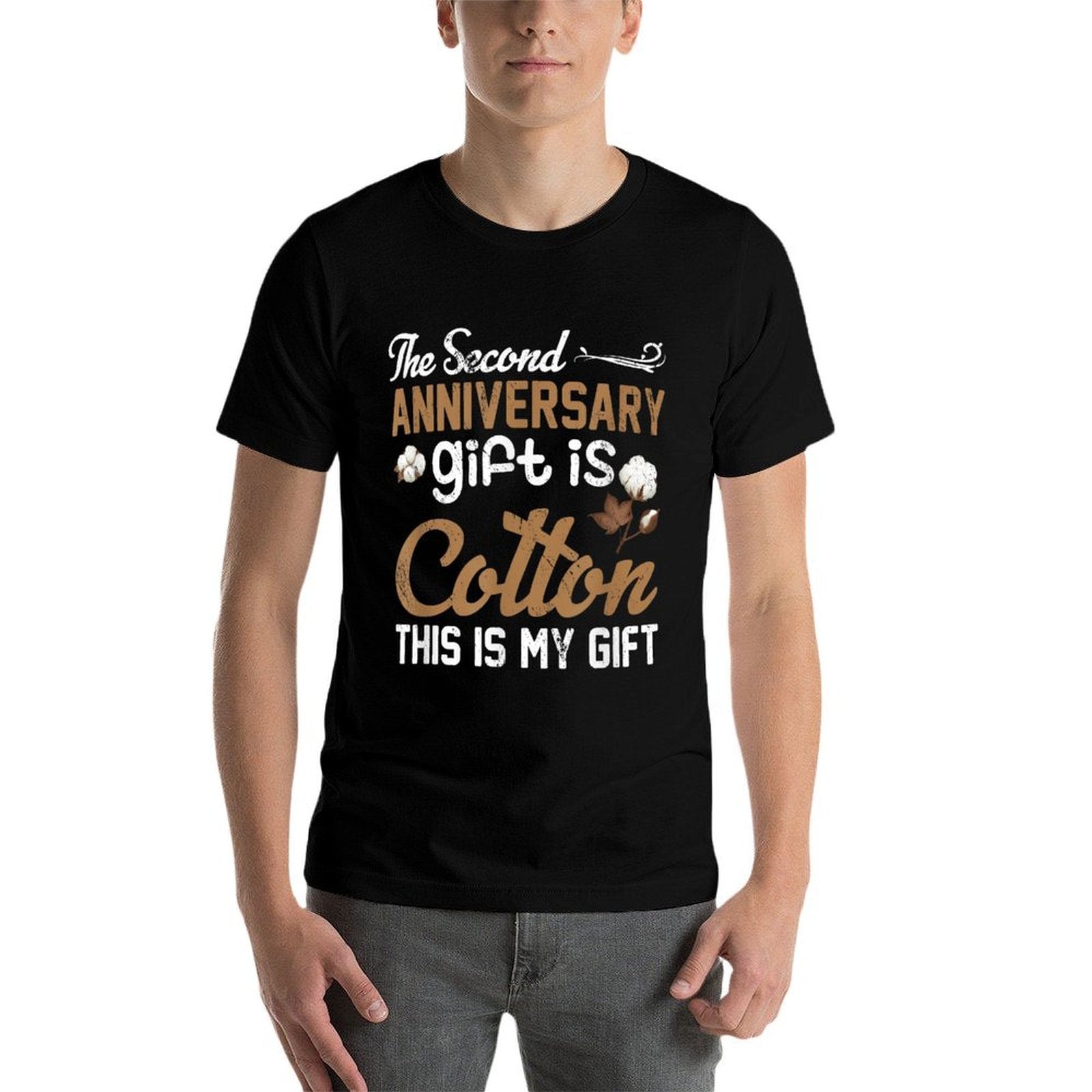 2nd Wedding Anniversary Cotton for Him And Her  Fade-proof Color T-Shirt