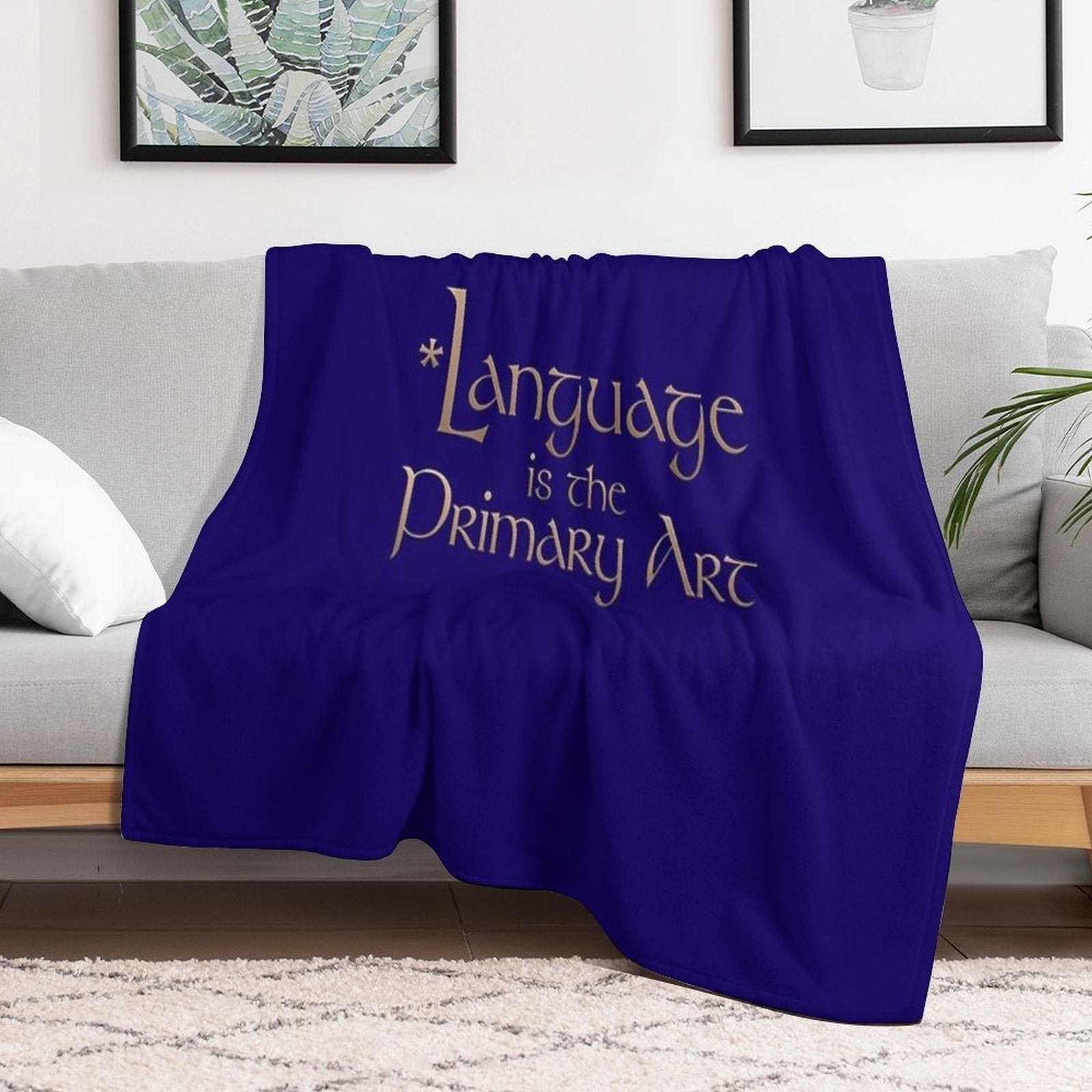 Language Is The Primary Art Premium Throw Blanket