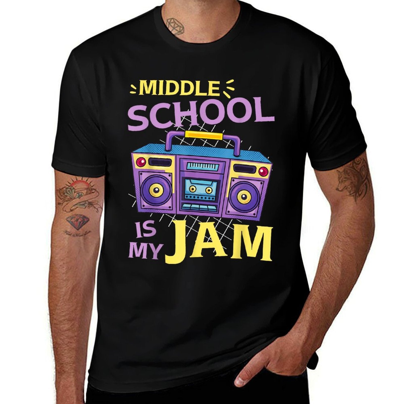 Middle School Is My Jam Vintage 80s Boombox Kids Youths  Versatile T-Shirt
