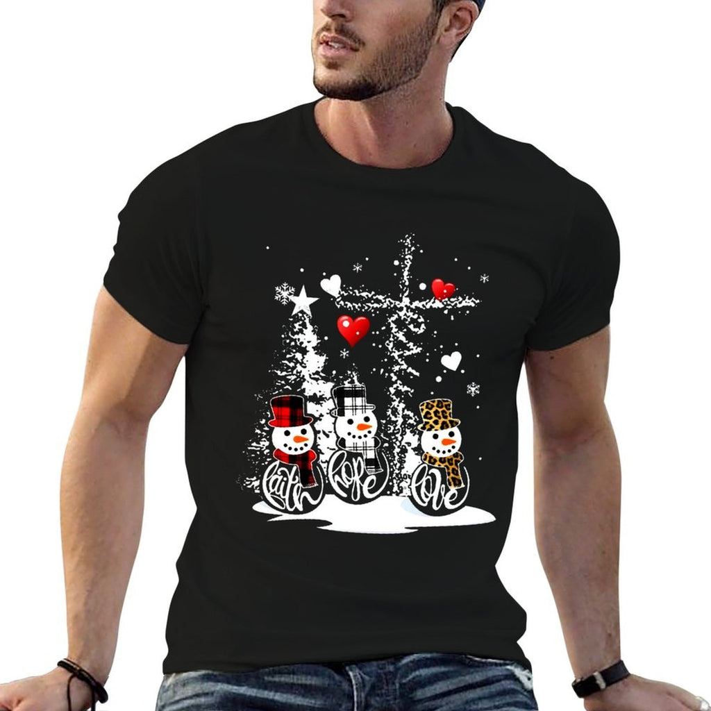 Jesus Christmas Season Faith Love Snowman Christian  Odor-resistant T-Shirt
