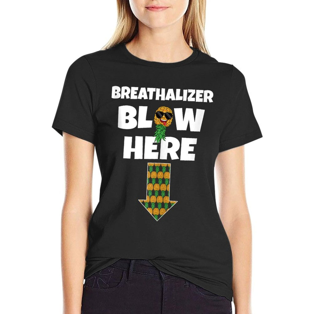 Mens Breathalizer Blow Here Upside Down Pineapple Swinger Men  Lightweight T-Shirt