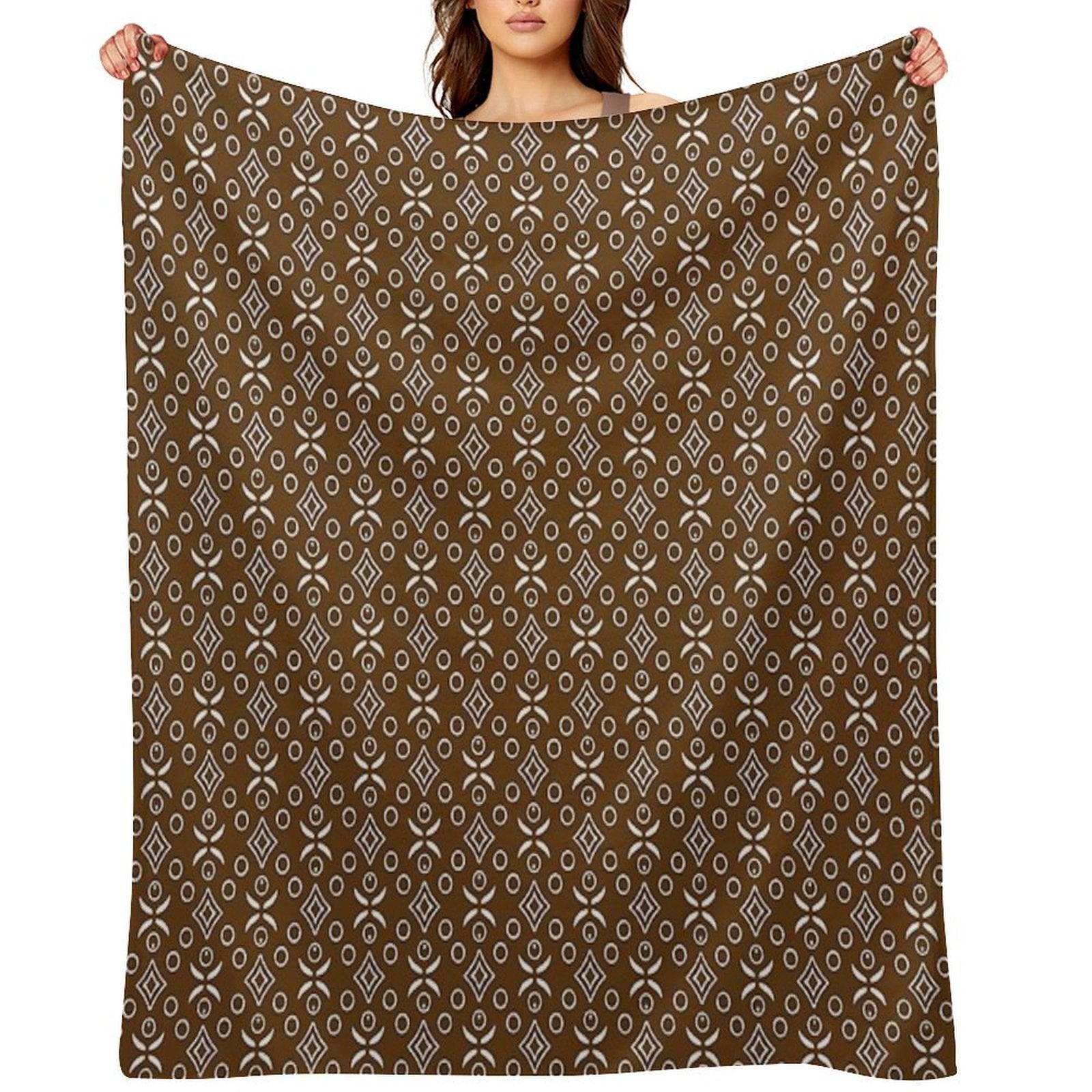 Ditzy Diamonds Brown Lightweight Throw Blanket