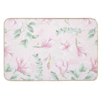 Soft Pink Hand Drawn Watercolor Magnolia Flowers Botanical Garden  Anti-Trip Bath Mat