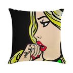 Graffiti Rat Vs Pretty Pop Art Girl Soft Skin-Friendly Throw Pillow