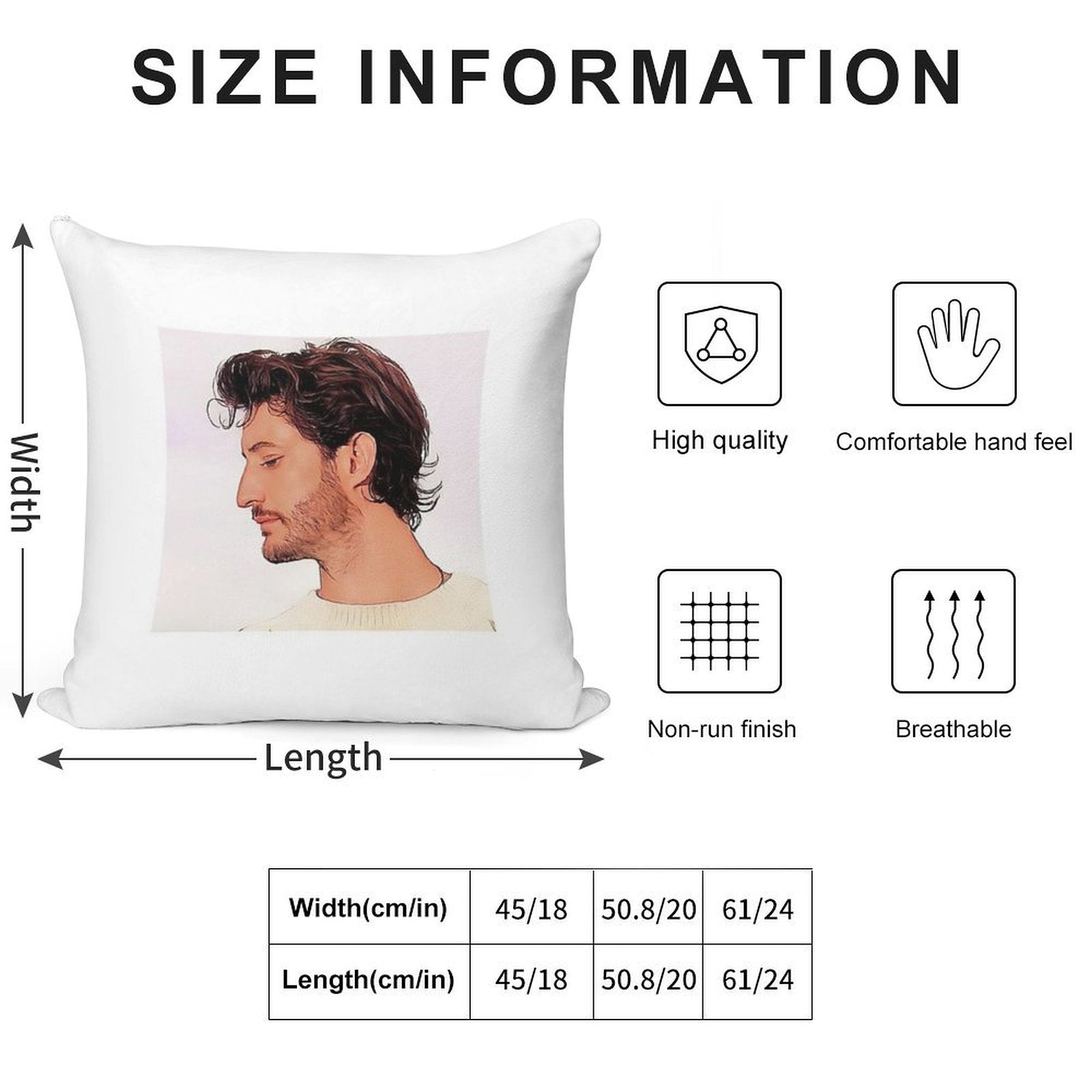 Pierre Niney Soft Shrink-Resistant Throw Pillow
