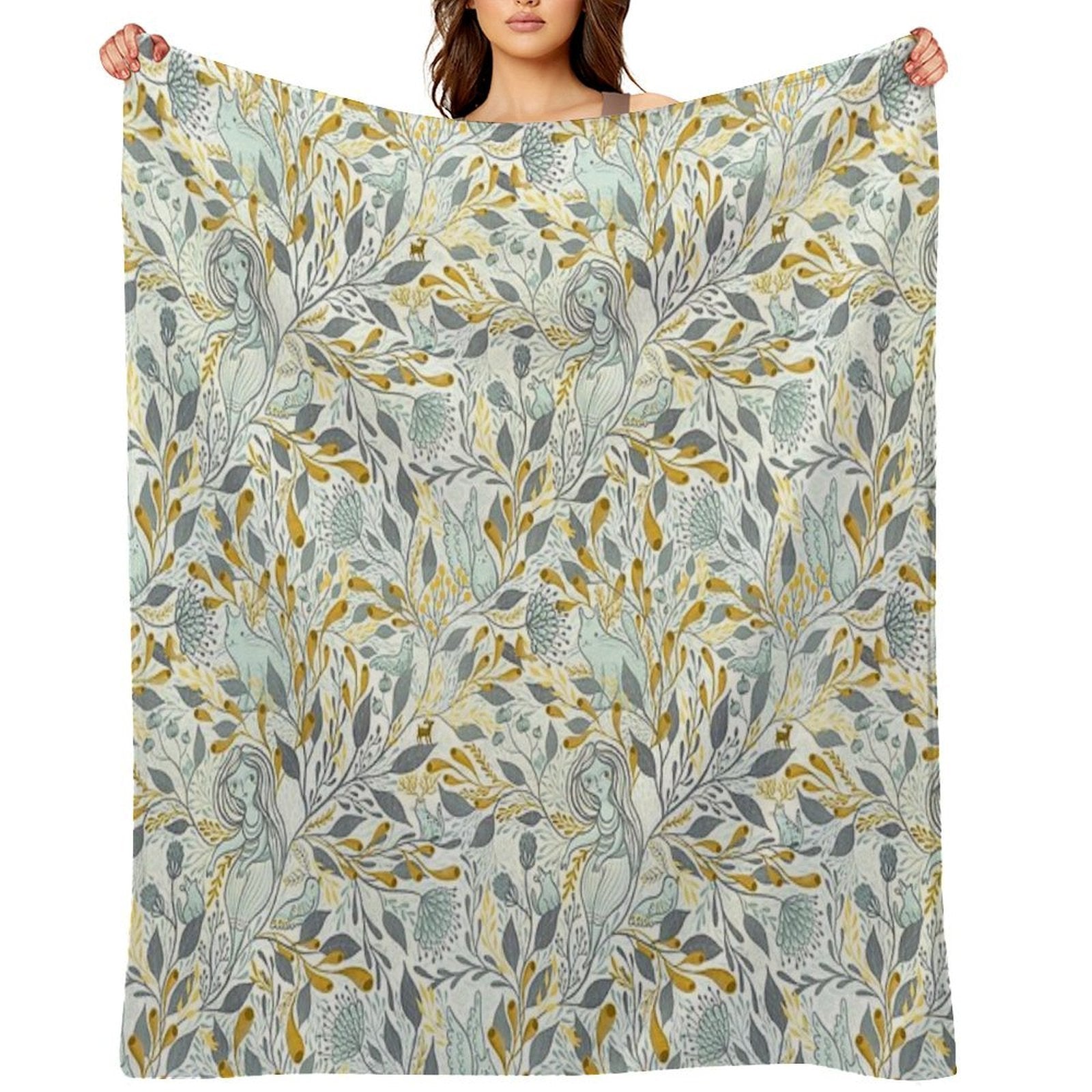 Whimsical Doodle August 2021 Sustainable Throw Blanket