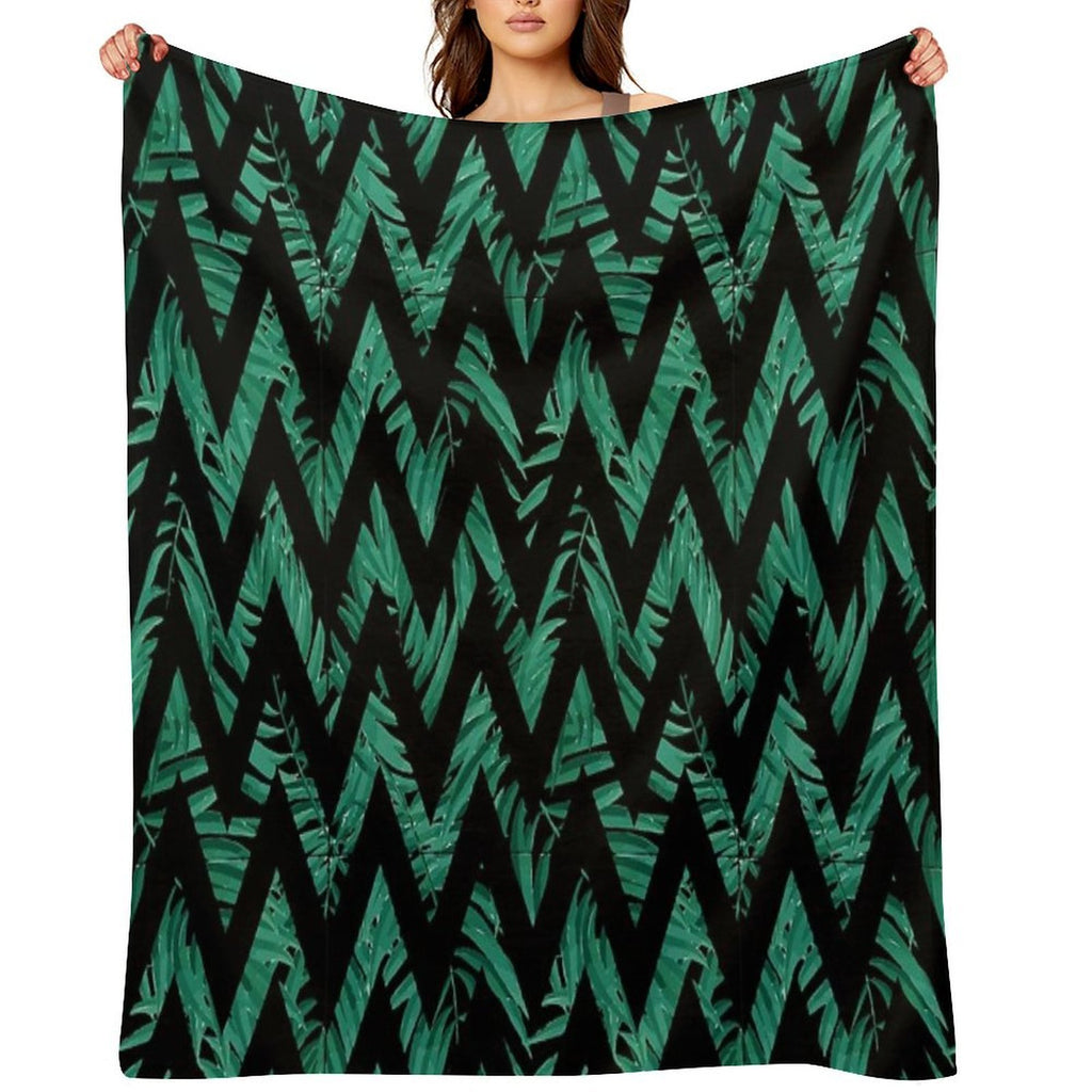Palm Leaves Zig Zag Line 2 All-season Throw Blanket