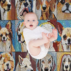 Mosaic Dogs Eco-conscious Throw Blanket