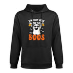 Im Just Here For The Boos Cute Ghost Halloween Costume Shape Retention Hoodie