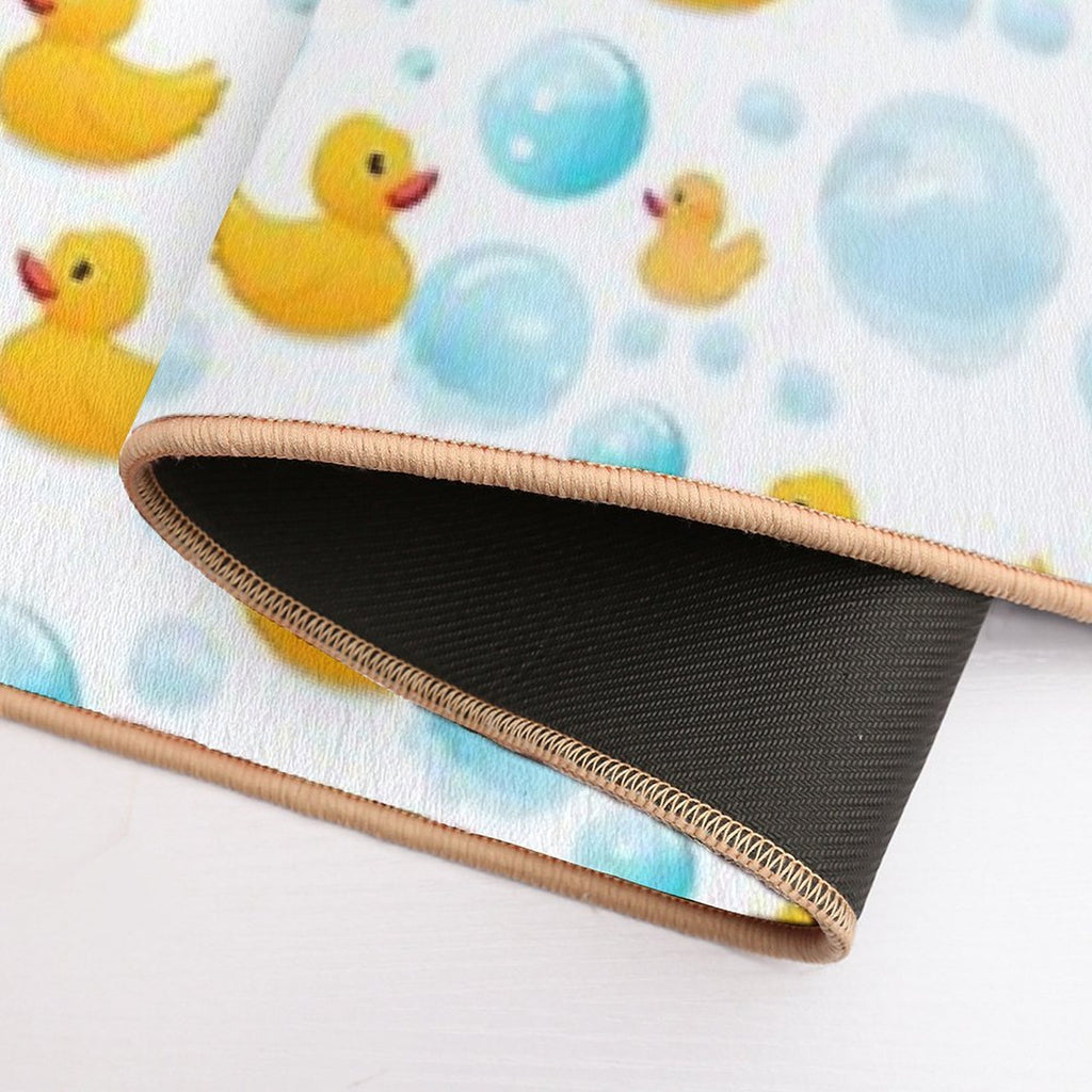 Bath-Time Duckies #1 (White BG)  Rapid-Drying Bath Mat