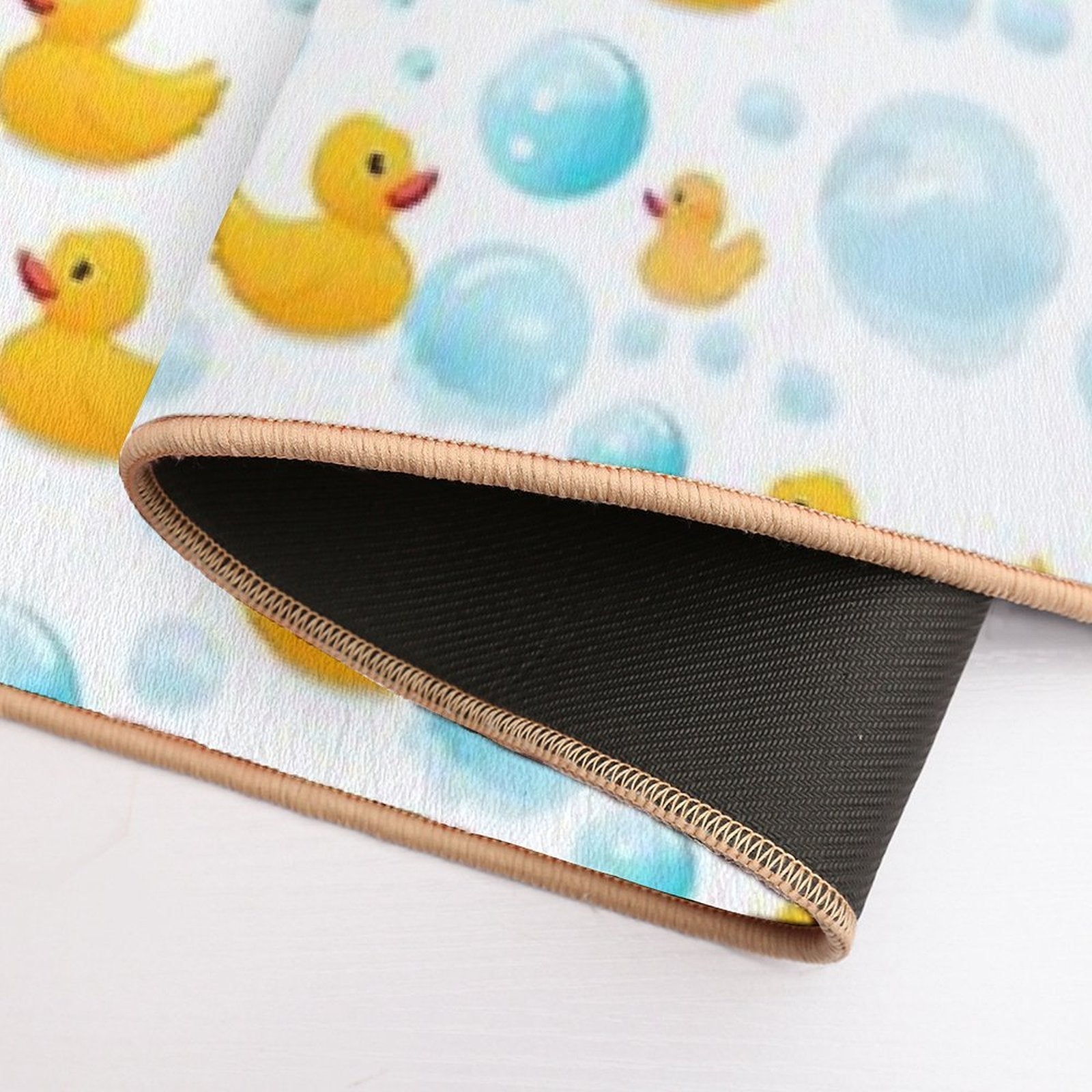 Bath-Time Duckies #1 (White BG)  Rapid-Drying Bath Mat