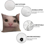 Polite Cat Meme, Funny Cat Meme Soft Warmth Comfort Throw Pillow