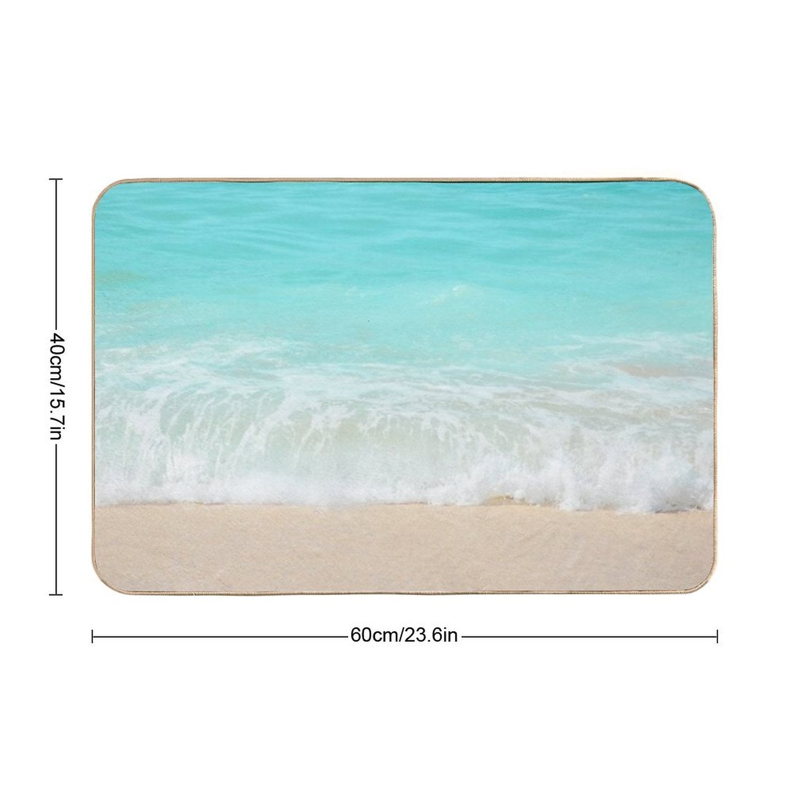 Bright Blue Calm Ocean Shore  Multi-Purpose Bath Mat