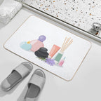 Wellness And Spa Still Life Concept, Vector Illustration  Eco-Friendly Bath Mat