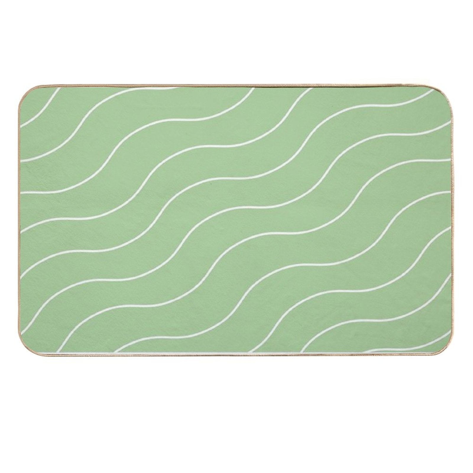 Cute Green Squiggly Lines Aesthetic Items  Pet-Safe Bath Mat