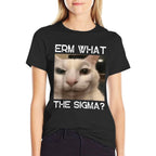 Erm What Sigma Cat Meme Funny Memes Internet Memes Joke Mens  Ribbed Collar T-Shirt