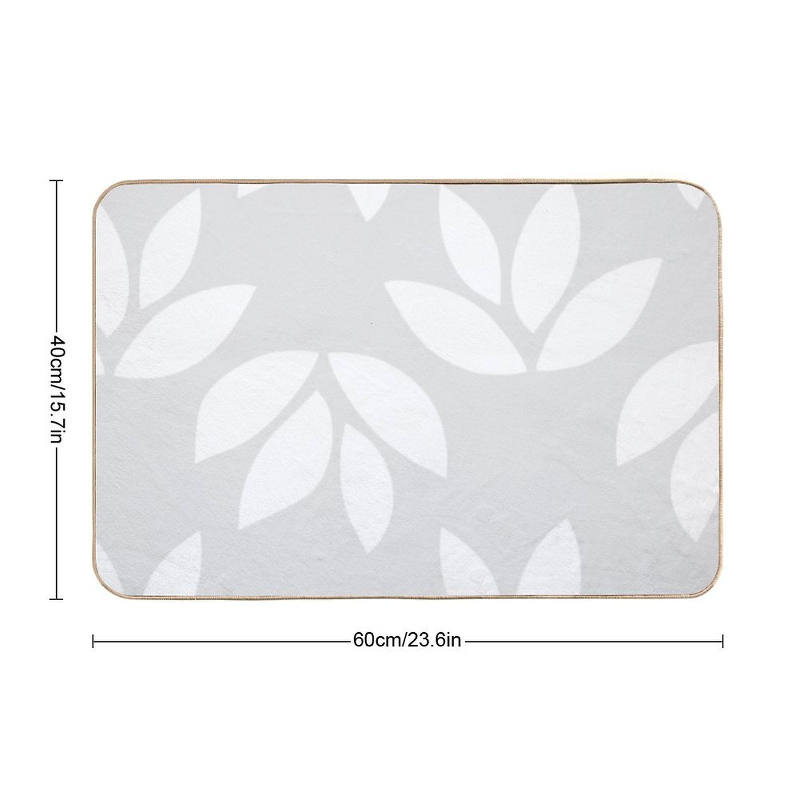 Simple Leaves Pattern  Toxin-Free Bath Mat