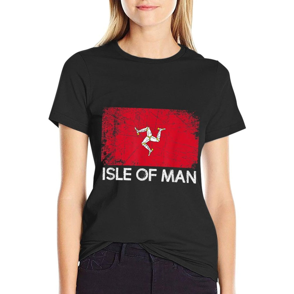 Manx  Vintage Made In Isle of Man Gift  Rolled Sleeves T-Shirt