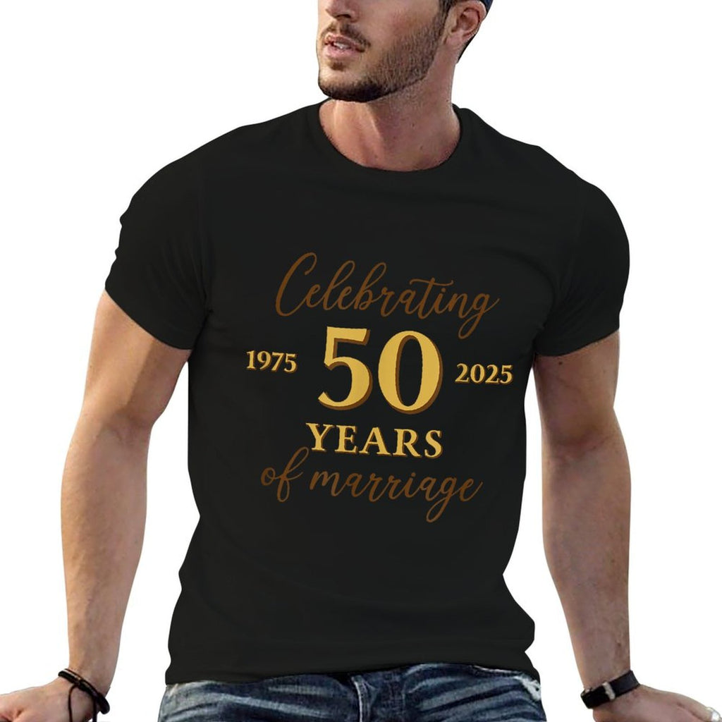 Funny 50 Years of Marriage 1975 50th Wedding Anniversary  Summer-ready Fabric T-Shirt