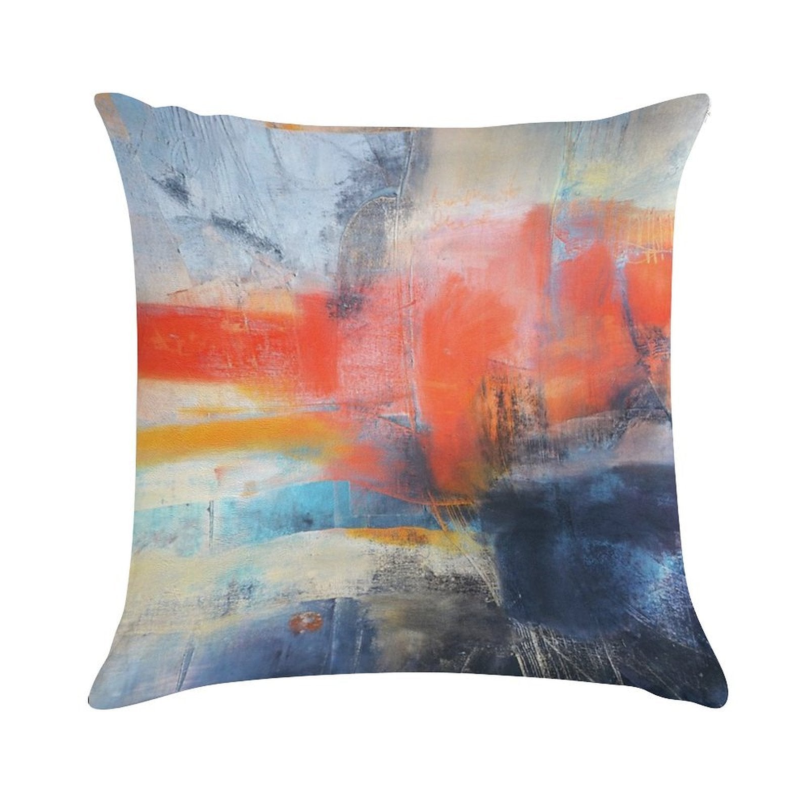 Blue Red Abstract Soft Home Decor Throw Pillow
