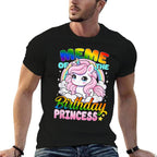 Meme Of The Birthday Princess Unicorn Matching Family  Heathered Texture T-Shirt