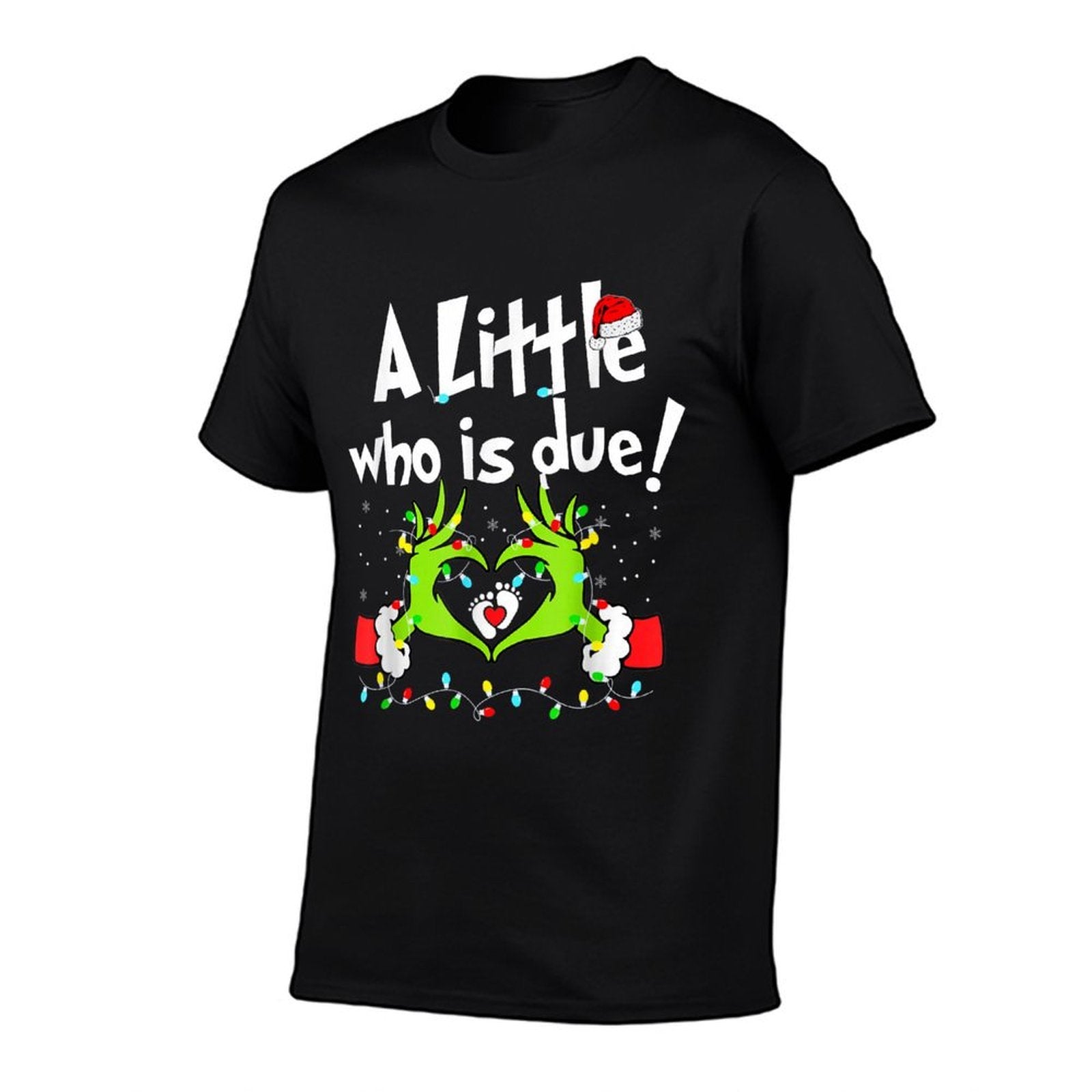 A Little Who Is Due Christmas Pregnancy Announcement  Lightweight T-Shirt