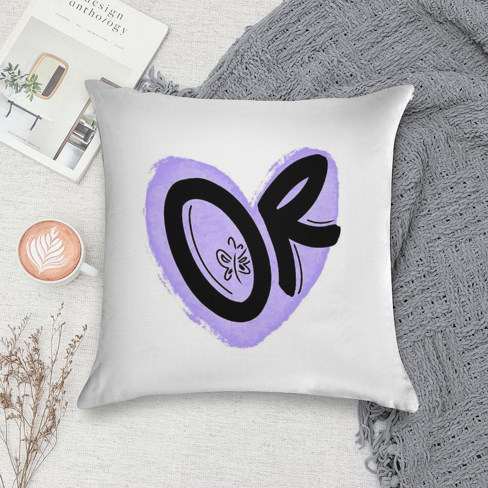 OLIVIA ‘OR’ LOGO. Soft Bedroom Essential Throw Pillow