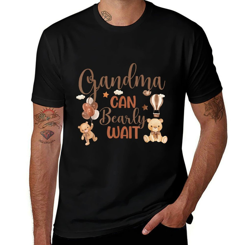 Grandma Can Bearly Wait Bear Gender Neutral Boy Baby Shower  Durable T-Shirt