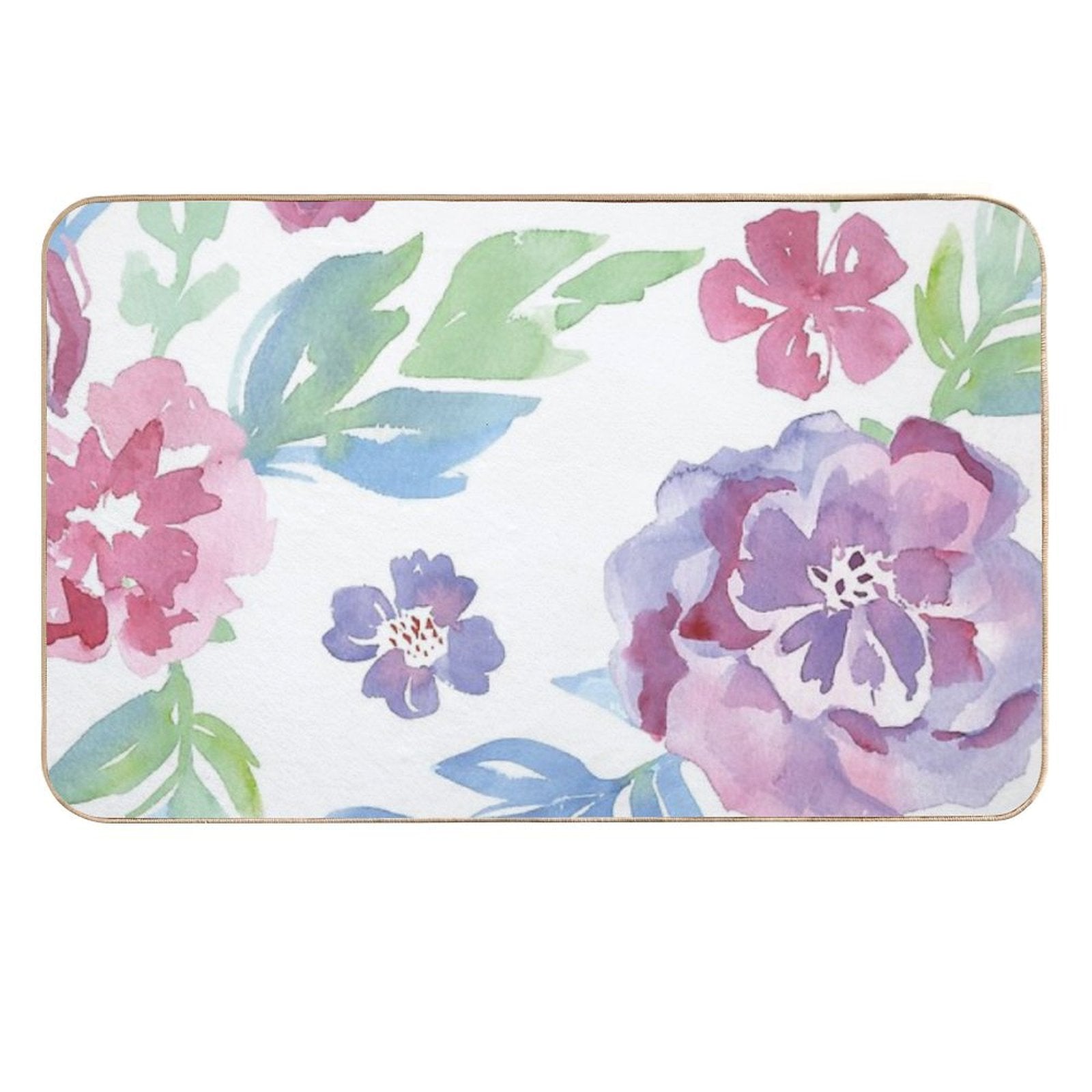 Watercolor Garden Durable Bath Mat
