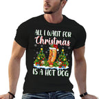 Xmas Lighting Santa All I Want For Christmas Is A Hot Dog  Slim-fit Cut T-Shirt