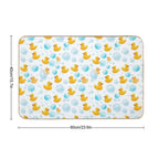 Bath-Time Duckies #1 (White BG)  Rapid-Drying Bath Mat