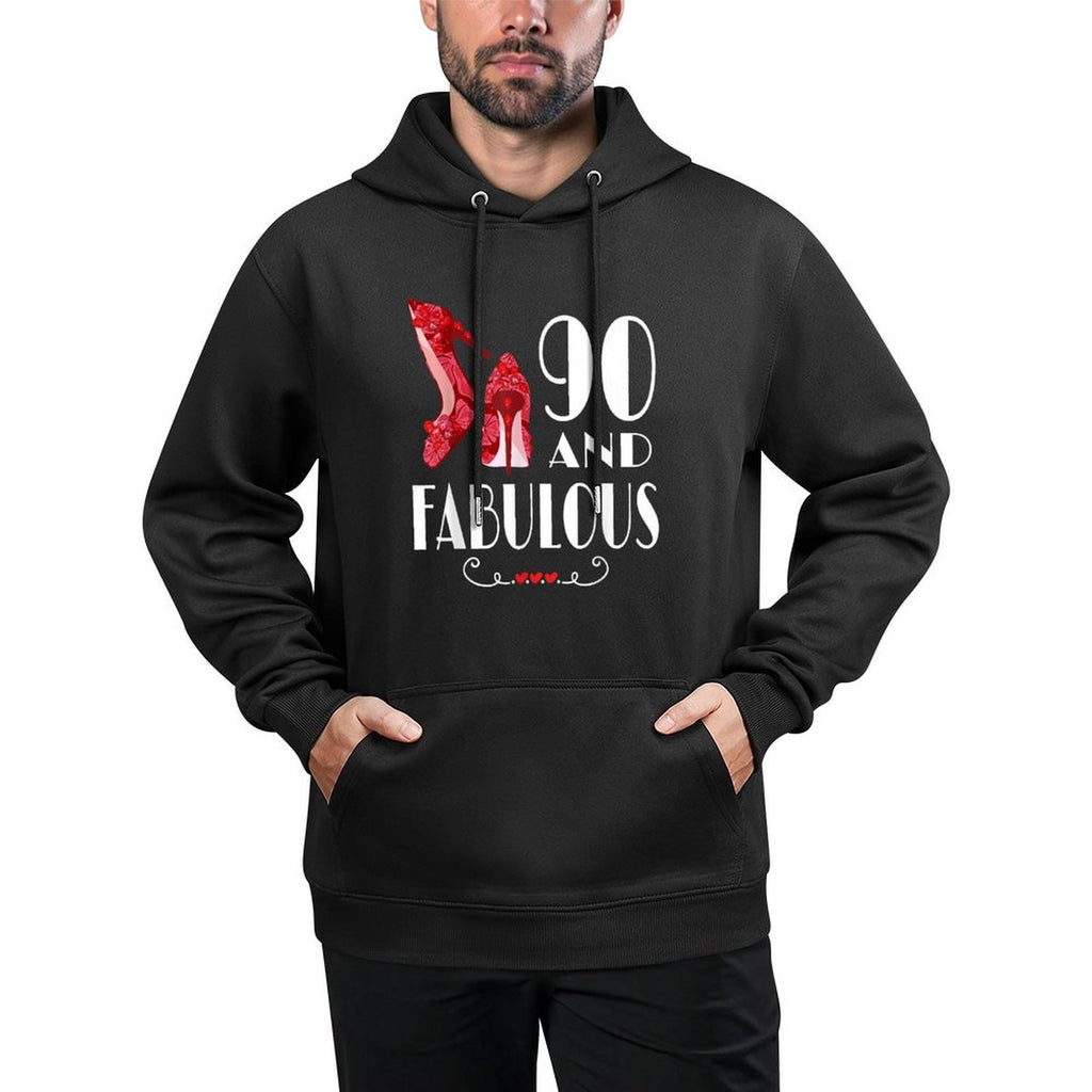 90th Birthday Im 90 And Fabulous Adjustable Hood Hoodie